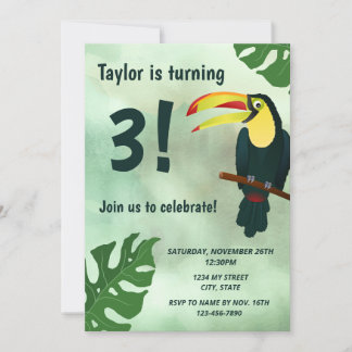 Convite para o aniversário do Toucan