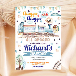 Convite para o aniversário do trem Chugga Chugga D