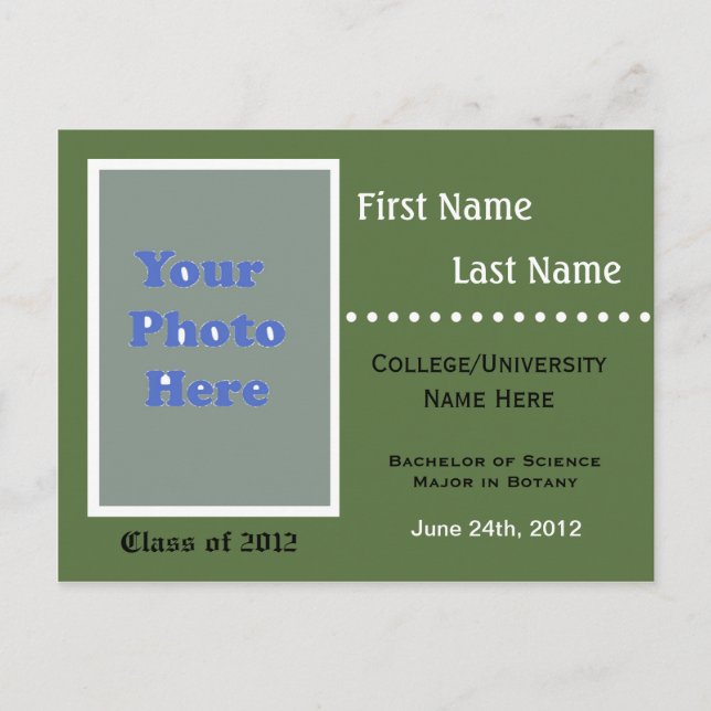 Convite para o anúncio da graduação universitária (Frente)