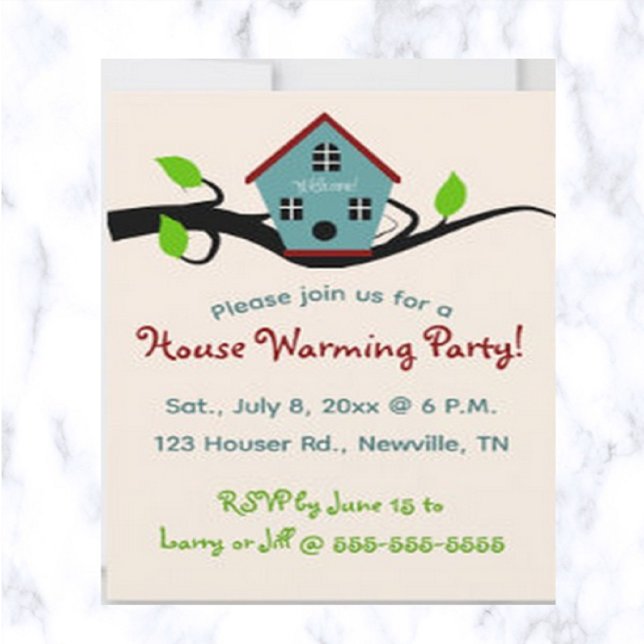 Convite para o aquecimento da Casa de Birdhouse Ed (New home?  This is the perfect invitation for a house warming party!)
