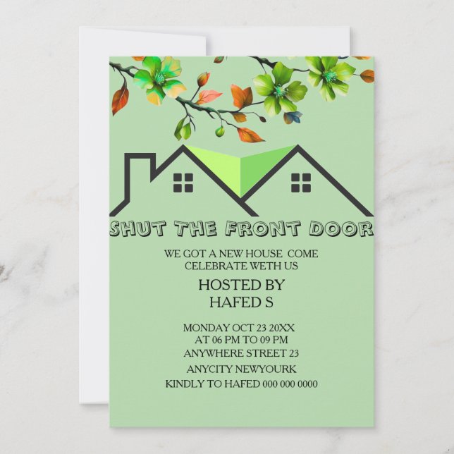 Convite Para O Aquecimento De Casa Convite Para Us (Frente)