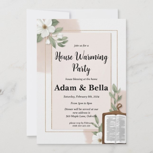 convite para o aquecimento doméstico cristão (Frente)