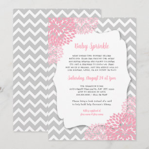 Convite para o aspersão do bebê Dahlia Rosa Mode