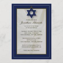 Convite para o Bar Elegante Mitzvah no Marinho