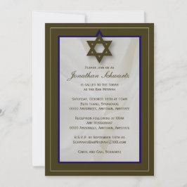 Convite para o Bar Elegante Mitzvah no Tecido
