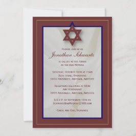Convite para o Bar Elegante Mitzvah Tecido em Borg