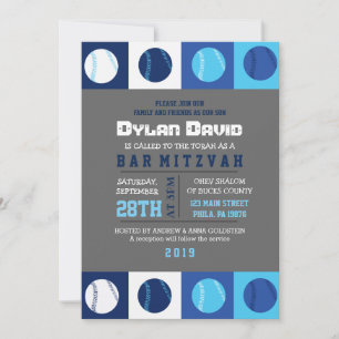 Convite para o Bar LEGAL BASEBALL Mitzvah