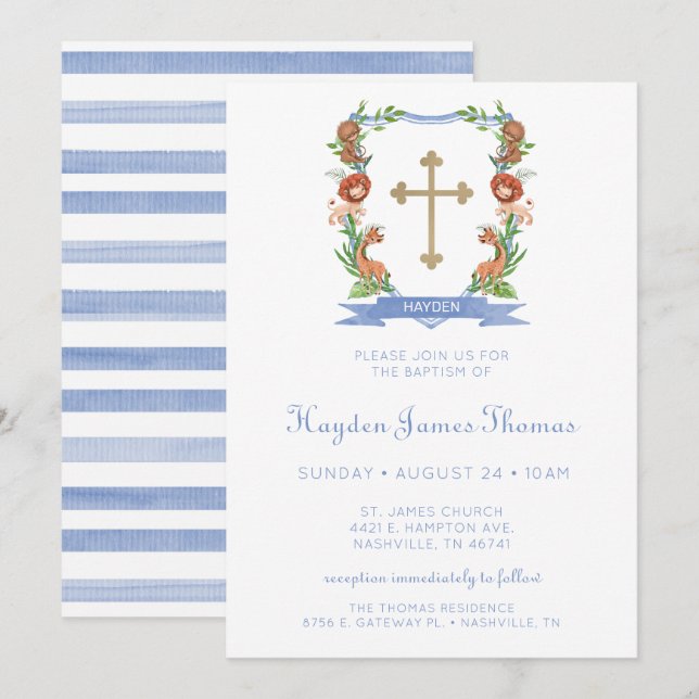 Convite Para O Batismo Da Jungle Safari (Frente/Verso)