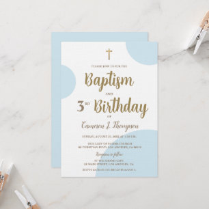 Convite para o Batizado e 3º Aniversário do Menino