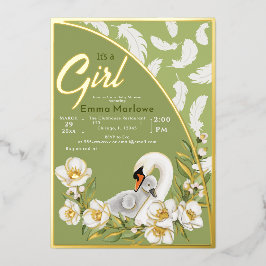 Convite para o bebê de Cisne Verde