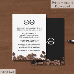 Convite para o café da manhã de business com logot