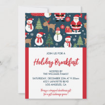 Convite para o Café da Manhã de Natal Papai Noel B
