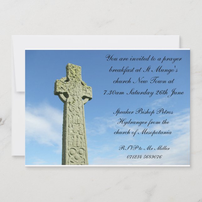 Convite para o café da manhã de oração da igreja (Frente)