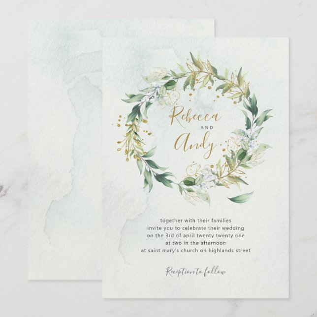 Convite para o casamento Boho, casamento da flores (Frente/Verso)