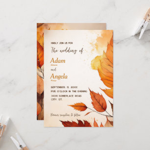 Convite para o casamento com tema do outono