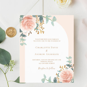 convite para o casamento da arca de ouro rosa