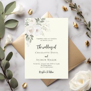 Convite para o casamento da Ivory White Florals