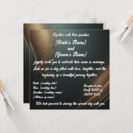 Convite para o casamento da taruga-ouro Elegante