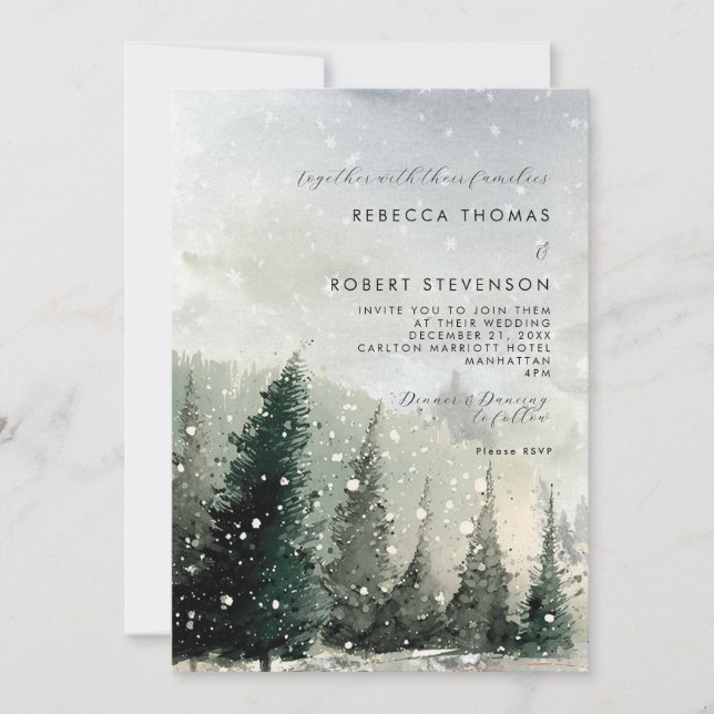 convite para o casamento das árvores de inverno (Frente)