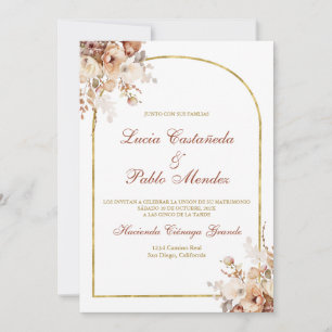 Convite para o casamento de Boho em espanhol