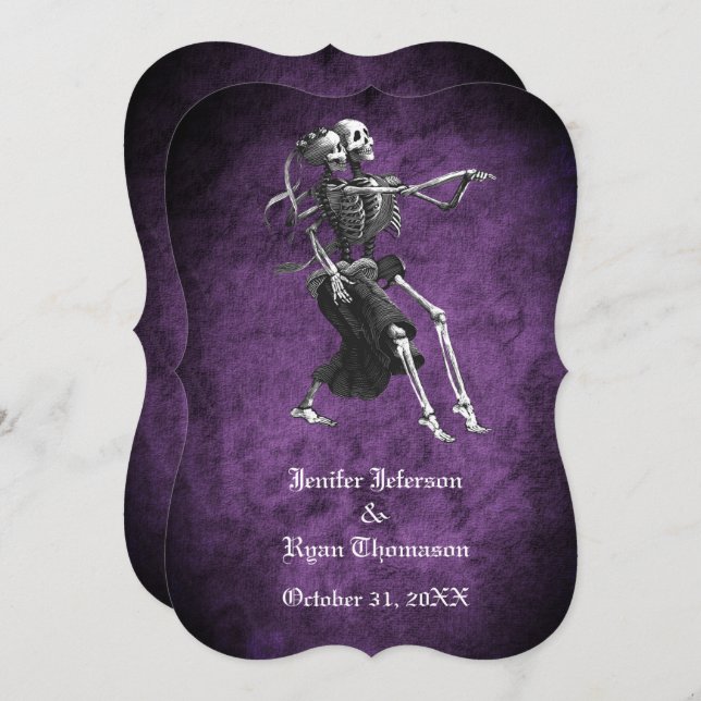 Convite para o casamento de gótica de halloween (Frente/Verso)