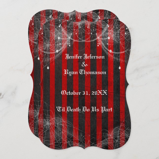 convite para o casamento de halloween (Frente/Verso)