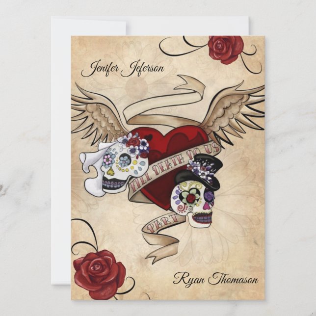 convite para o casamento de halloween (Frente)