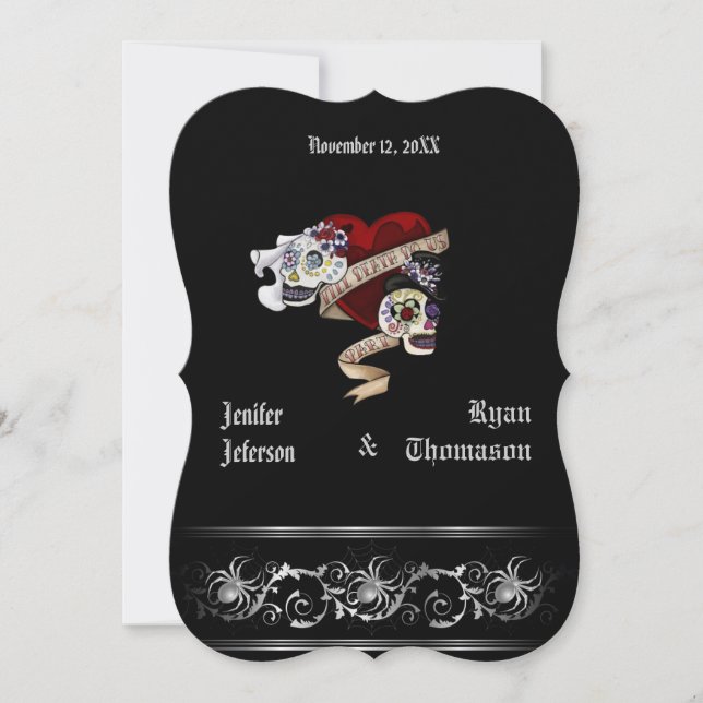 convite para o casamento de halloween (Frente)
