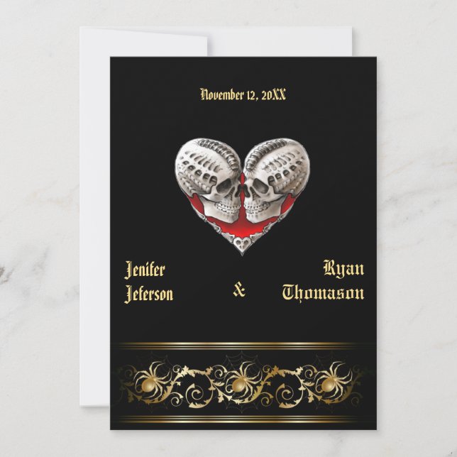 convite para o casamento de halloween (Frente)