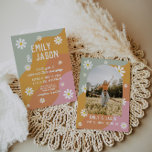 convite para o casamento de retro groovy 70<br><div class="desc">Este convite de casamento é uma paleta de cores retrógrada. Selecione "personalizar este modelo" para editar a maioria dos textos. Se for necessário fazer mais edições,  como a cor de fundo,  as cores do texto e mais,  selecione "personalizar mais" na barra de ferramentas.</div>