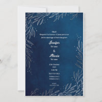 Convite para o casamento de salsa elegante azul
