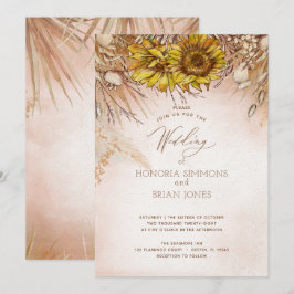 Convite para o casamento de Sunflower Boho