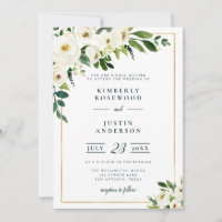 convite para o casamento do jardim de verão branco