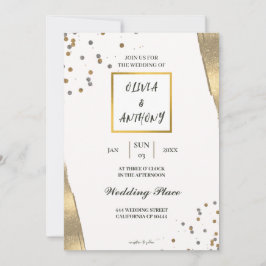 convite para o casamento do Luxury White Gold Glit
