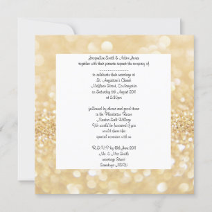 convite para o casamento do ouro sparkle maravilha