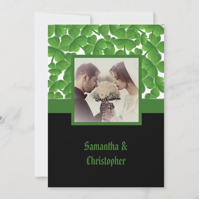 Convite para o casamento do Shamrock na Irlanda Ve (Verso)
