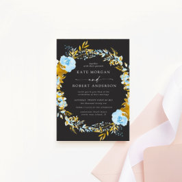 convite para o casamento floral de turquesa de our