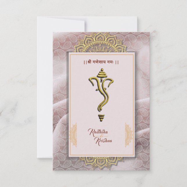 Convite para o casamento hindu na Índia (Frente)