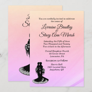 Convite para o Casamento Lésbico Elegante