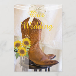 Convite para o casamento ocidental com girassóis