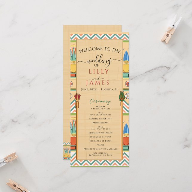 Convite para o casamento Patrimônio faraônico em p (Frente/Verso In Situ)