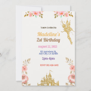 Convite para o Castelo de Contos de Fadas Sonhador