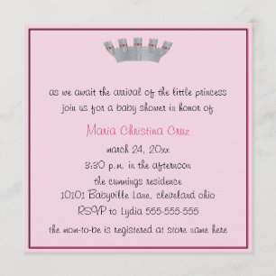 Convite para o Chá de fraldas da nossa Princesa (