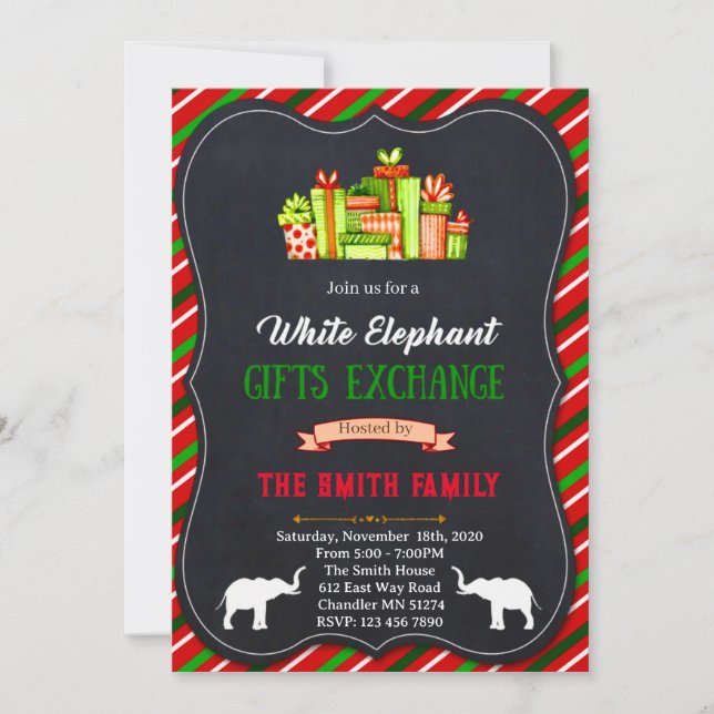 convite para o chá de fraldas de elefante fofo (Frente)