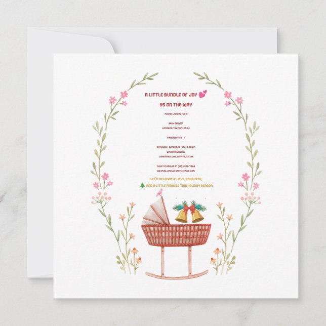 Convite para o Chá de fraldas de inverno - Um pequ (Frente)