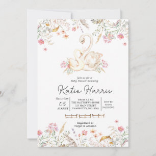 Convite para o chá de fraldas Swan,