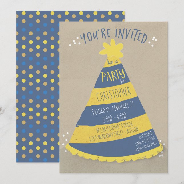 Convite para o Chapéu de Aniversário (Frente/Verso)