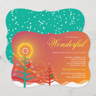 Convite para o Colorido Winter Wonderland Holiday 