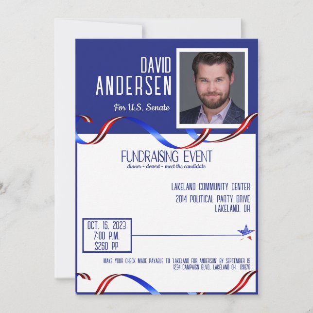 Convite Para O Derramador Político Com Foto (Frente)