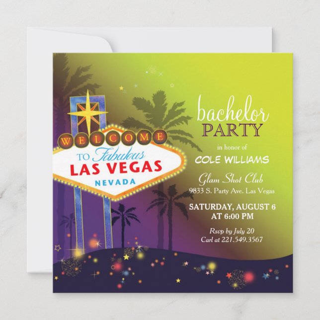 Convite para o Despedida de Solteiro de Las Vegas (Frente)